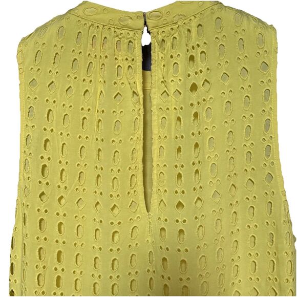 Lilly Pulitzer Indira Size L Swing Dress Lilly’s Lemon Eyelet Cotton Blend - Picture 14 of 16